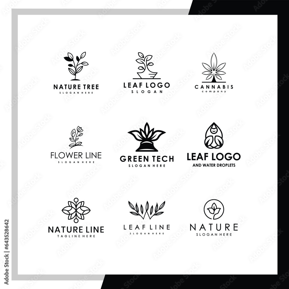Green nature vector logo collection Green nature vector logo collection