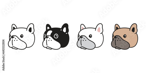 dog vector french bulldog icon face head puppy doodle cartoon character pet symbol tattoo stamp illustration scarf design isolated