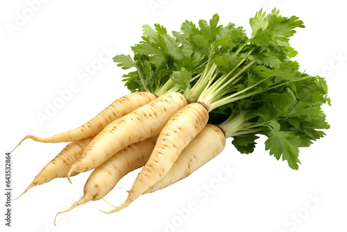 Fresh and organic parsnip root vegetable isolated on transparent background