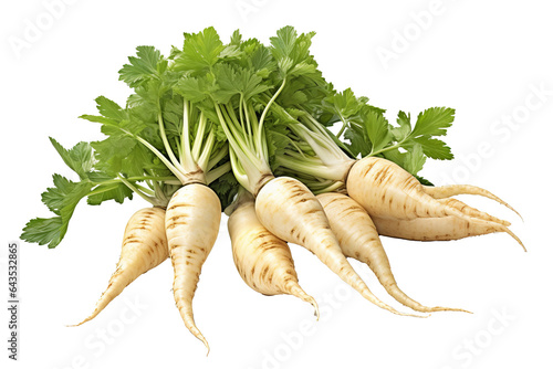 Fresh and organic parsnip root vegetable isolated on transparent background