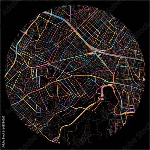 Colorful Map of AgiaParaskevi, Attica with all major and minor roads.