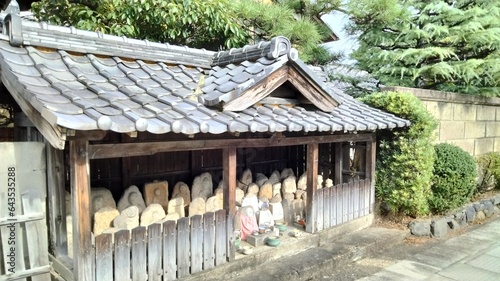 Jizo, guardian deity of the road, Kyoto, Japan photo