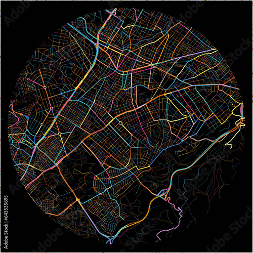 Colorful Map of Cholargos, Attica with all major and minor roads.