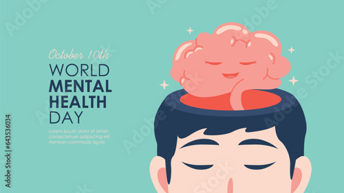world mental health day background template vector photo