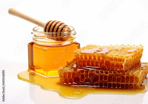 Sweet honeycomb isolated on a white