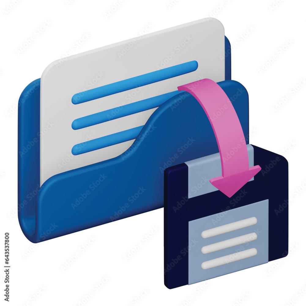 Data saving 3d rendering isometric icon. Data saving 3d rendering isometric icon.