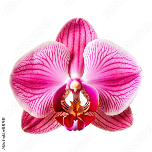 Beautiful single Orchidea flower isolated on white background.