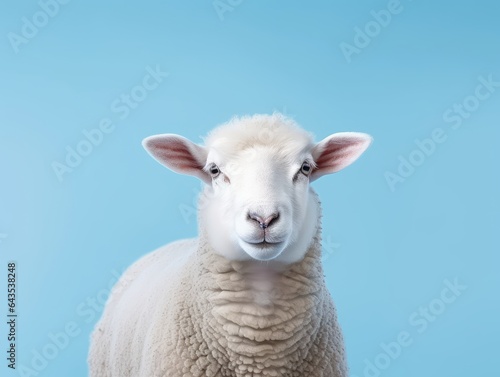 a sheep isolated on blue background