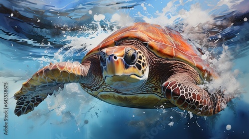 Sea turtles (superfamily Chelonioidea), sometimes called marine turtles. © Ramon Grosso