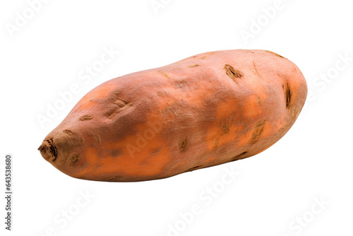 Fresh and organic yam tubers isolated on transparent background