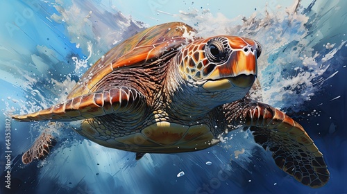 Sea turtles (superfamily Chelonioidea), sometimes called marine turtles.