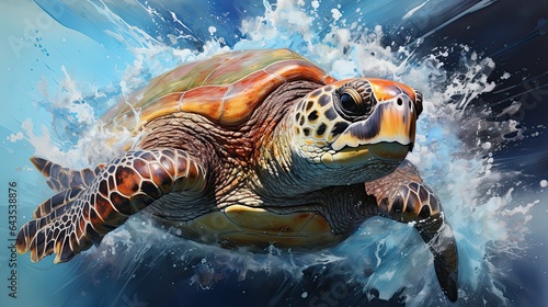 Sea turtles (superfamily Chelonioidea), sometimes called marine turtles.