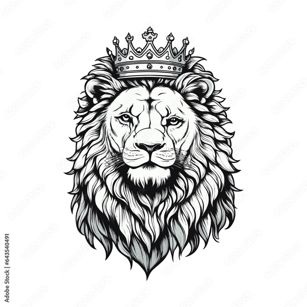 Obraz premium Leon Head with crown