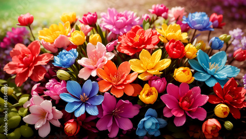 colorful spring flowers