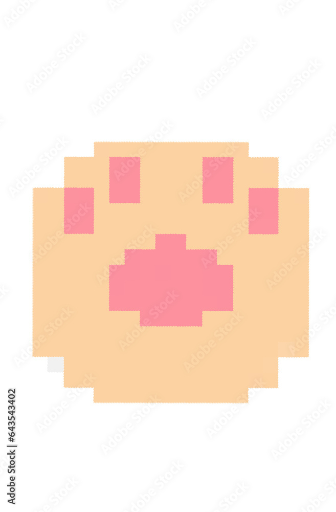 Fototapeta premium orange cat paw pixel art
