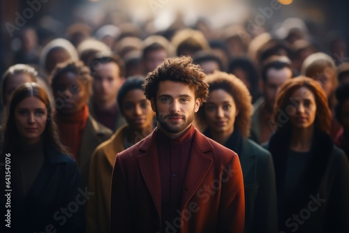 Diverse Crowd - Community of Different People - AI Generated photo