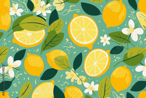 Lemon fruit background. Vector illustration.