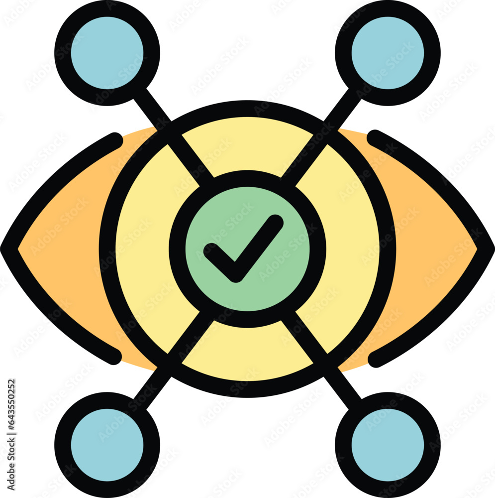 Eye key point icon outline vector. Main business. Takeaway list color flat Eye key point icon outline vector. Main business. Takeaway list color flat