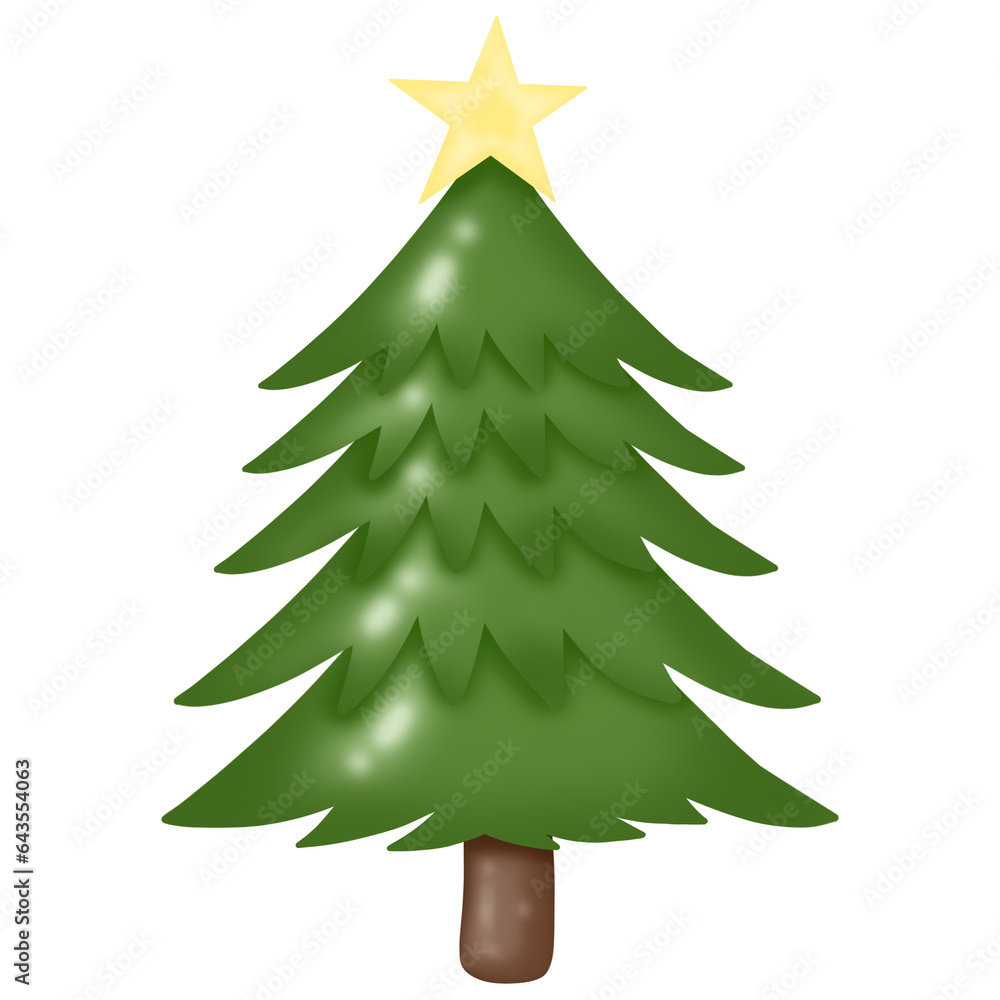 Obraz premium Christmas tree hand drawn