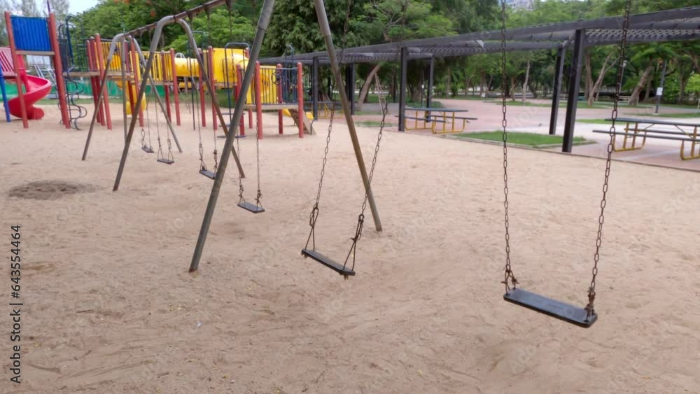 Empty children playground during corona virus, covid 19 outbreak epidemic. Bangkok, Thailand. Empty children playground during corona virus, covid 19 outbreak epidemic. Bangkok, Thailand.