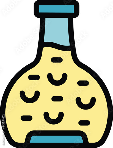 Collagen flask icon outline vector. Cell cream. Serum cosmetic color flat