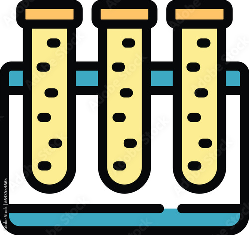Collagen test tube icon outline vector. Gel skincare. Skin cosmetic color flat