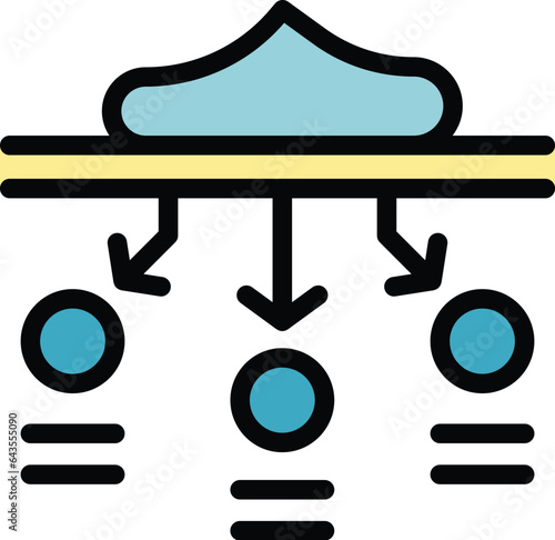 Serum active icon outline vector. Cell gel. Cosmetic skin color flat