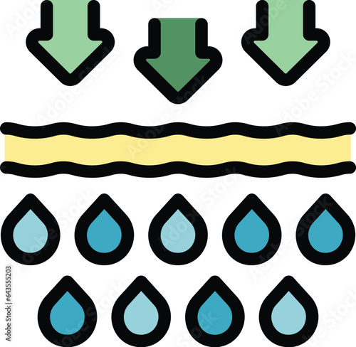 Collagen action icon outline vector. Gel molecule. Cosmetic care color flat
