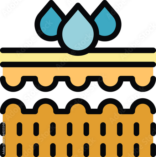 Collagen skin cream icon outline vector. Gel skincare. Cosmetic product color flat