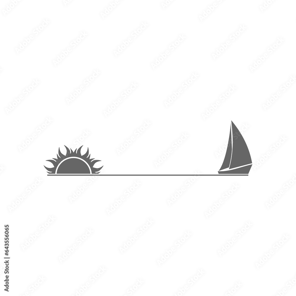 Sail boat icon isolated on transparent background