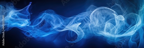 Blue smoke against a black background, fog, background