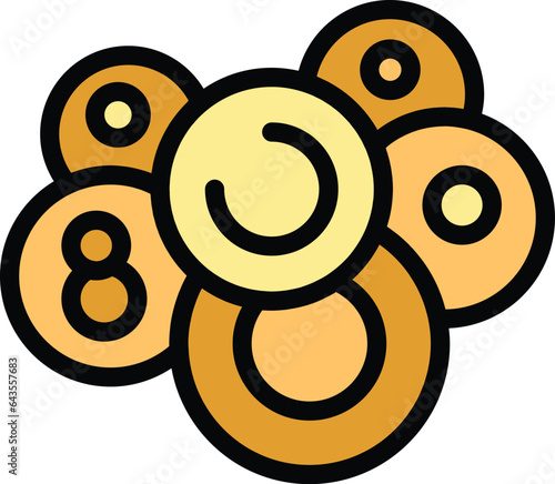 Amino molecule icon outline vector. Peptide protein. Chain collagen color flat