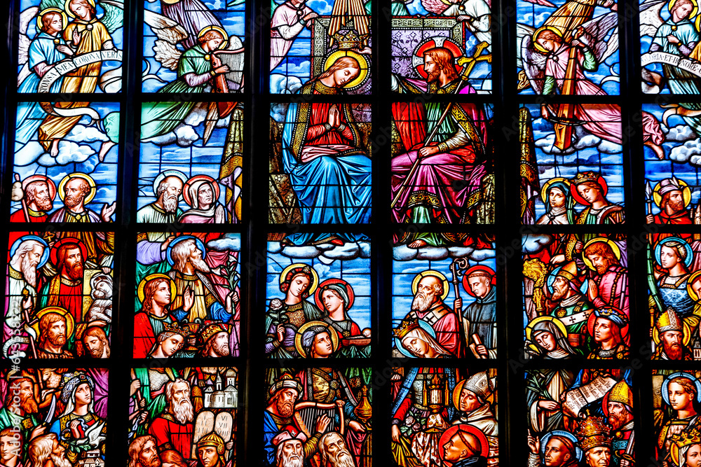Our Lady cathedral, Antwerp, Belgium. Stained glass.