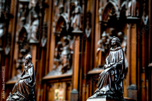 Our Lady cathedral, Antwerp, Belgium. Statues in the stalls.