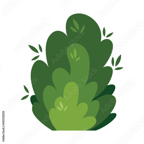 Shrub bush shrubbery tree simple abstract flat cartoon vector illustration. Set of garden green plant isolated on white background. Eco element, foliage silhouette, stylized ecology decorative object