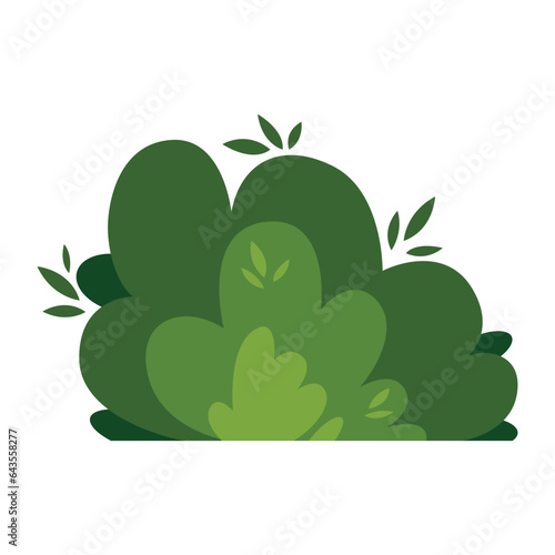 Shrub bush shrubbery tree simple abstract flat cartoon vector illustration. Set of garden green plant isolated on white background. Eco element, foliage silhouette, stylized ecology decorative object