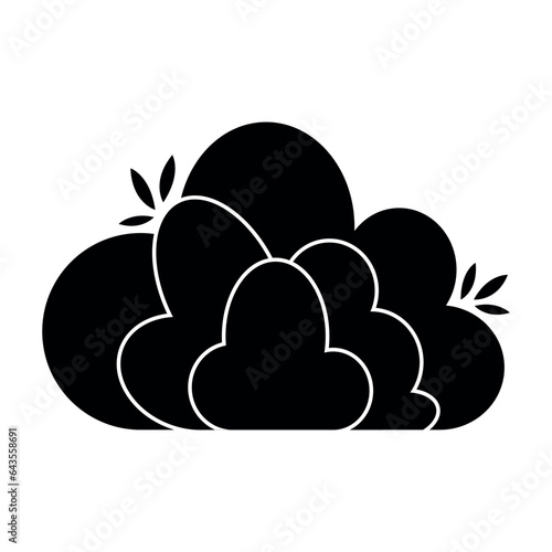 Shrub bush shrubbery tree simple abstract flat cartoon vector illustration. Set of garden green plant isolated on white background. Eco element, foliage silhouette, stylized ecology decorative object