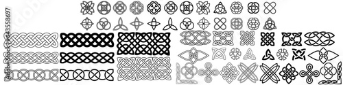 Celtic Knots icon vector set. Celtic signs illustration symbol collection. Celtic drawings symbol or logo.