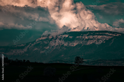 Chartreuse massif in the clouds seen from a drone