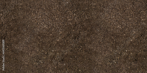 Dirt seamless texture, grunge rough surface of dirt, seamless dark brown grain soil, texture background, close-up, top view