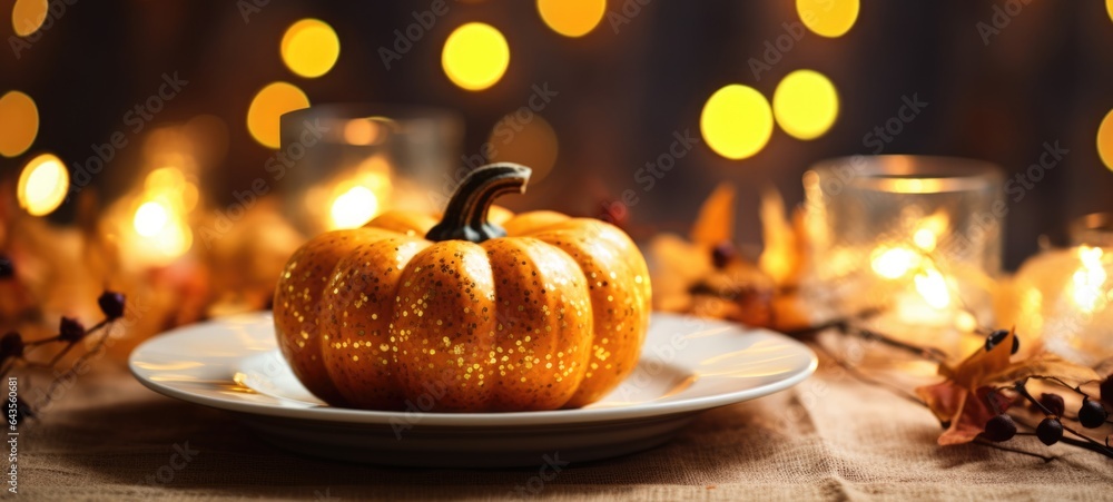 Obraz premium halloween, autumn table settings, ai