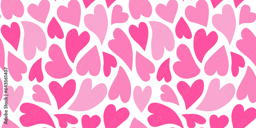 Seamless pattern with different liquid pink hearts in flat vector style. Valentines day. Seamless pattern with different liquid pink hearts in flat vector style. Valentines day.