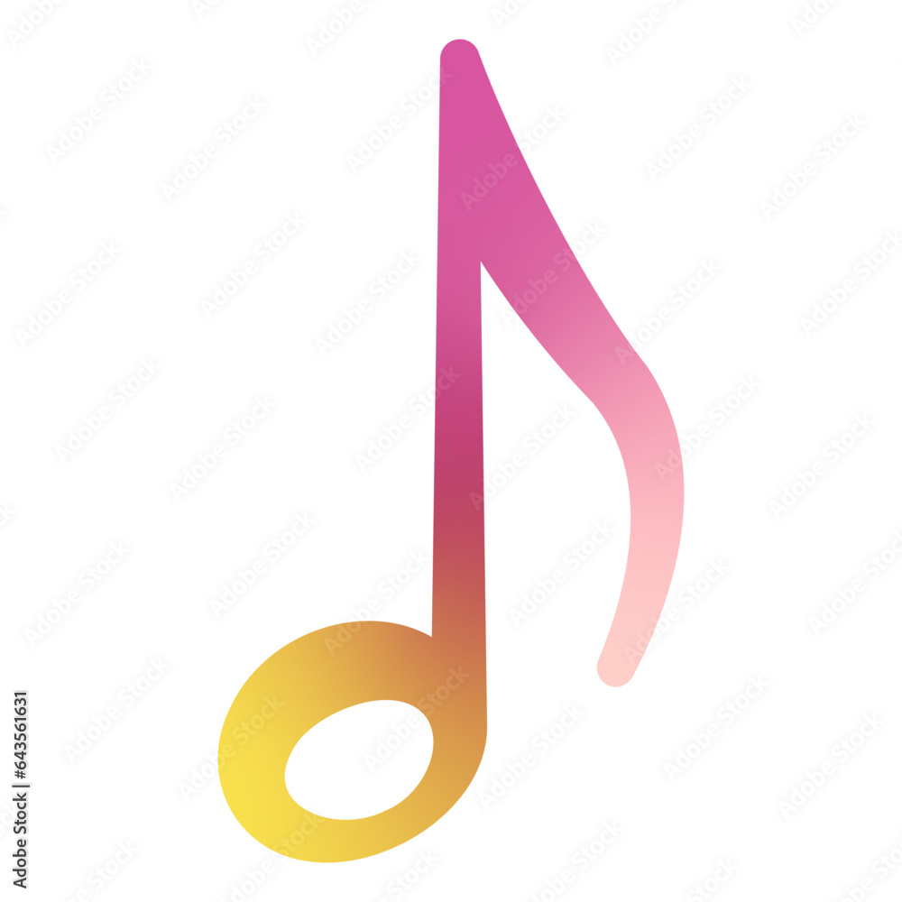 Obraz premium Eighth note gradient illustration
