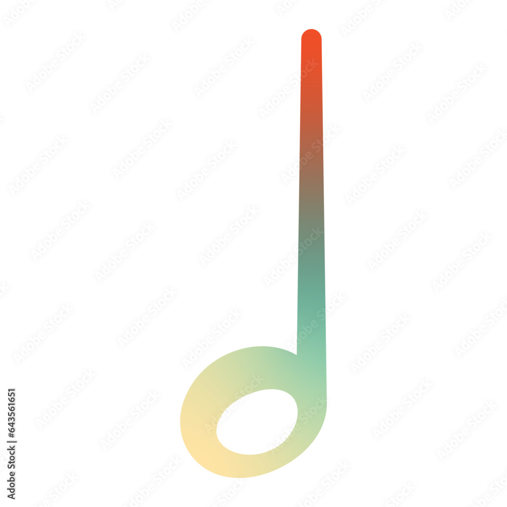 Quarter note gradient illustration Quarter note gradient illustration