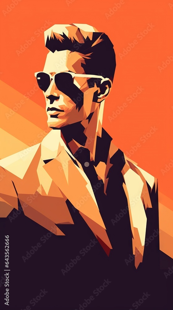 Fototapeta premium Guy minimal summer tourist ad illustration