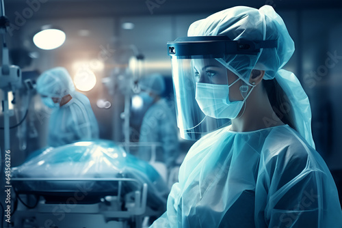 Surgeon woman in the operating room.