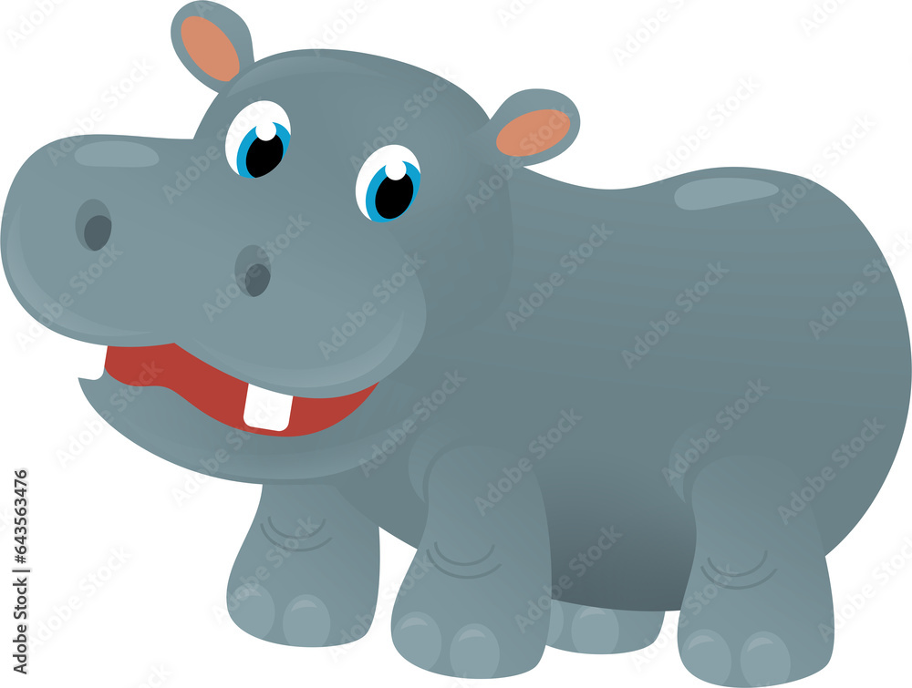 cartoon scene with happy tropical animal hippo hippopotamus on white background safari illustration for children cartoon scene with happy tropical animal hippo hippopotamus on white background safari illustration for children