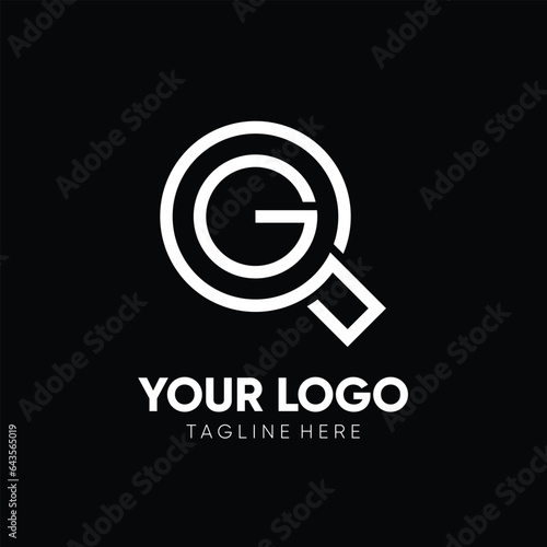 Letter G Magnifying Glass Logo Design Vector Icon Graphic Emblem Illustration 