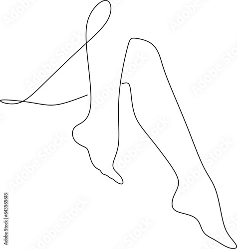 Woman Legs Continuous Line Drawing. Legs Trendy Minimalist Outline Illustration for Modern Design