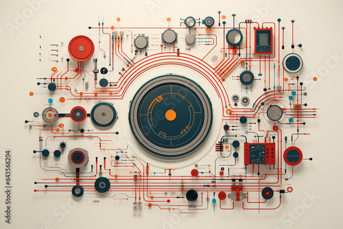 Wallpaper Mural Circuit board electronic chips or electrical line engineering technology concept background Torontodigital.ca